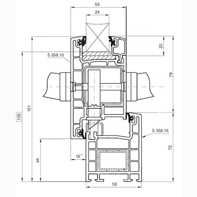 Профиль Exprof Practica 58 (наружное открывание)